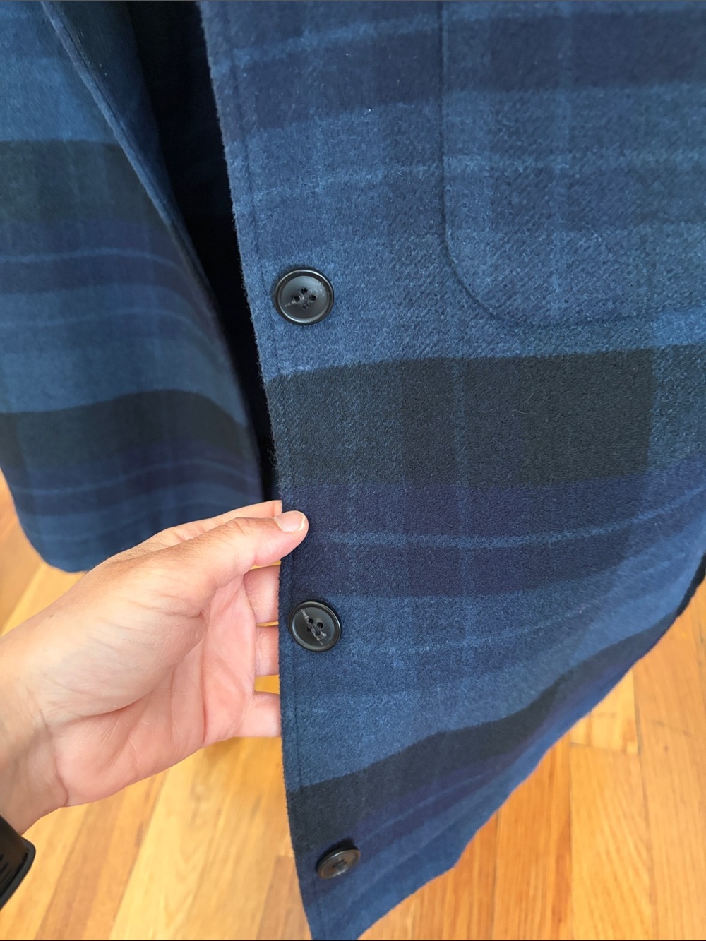 Blue Plaid Button Jacket - Picture 3 of 8